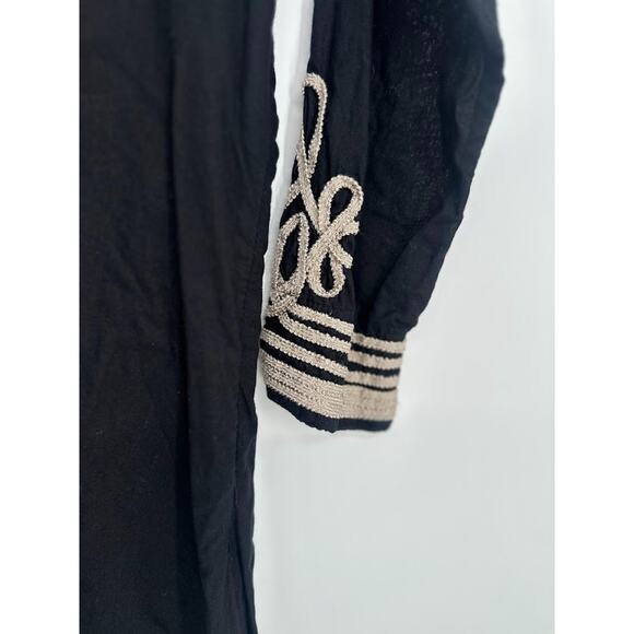 Gretchen Scott Women's Tunic Dress Black Size Medium Embroidered Pullover Cotton - Picture 3 of 7